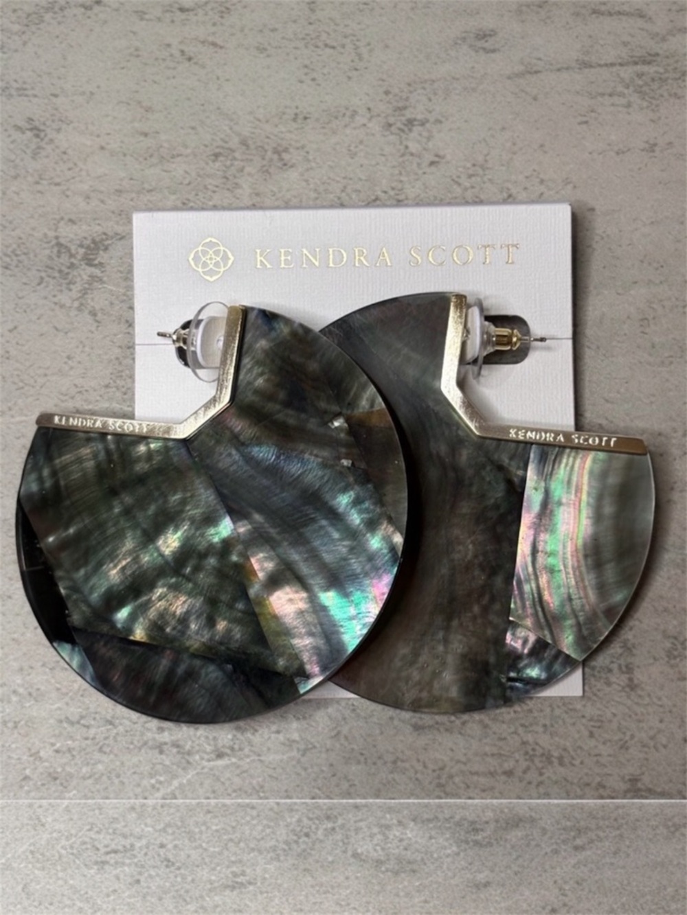 Kendra Scott Kai Hoop Earrings in Black Mother of Pearl